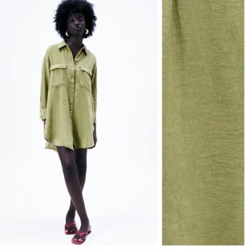 Zara oversized linen shirt